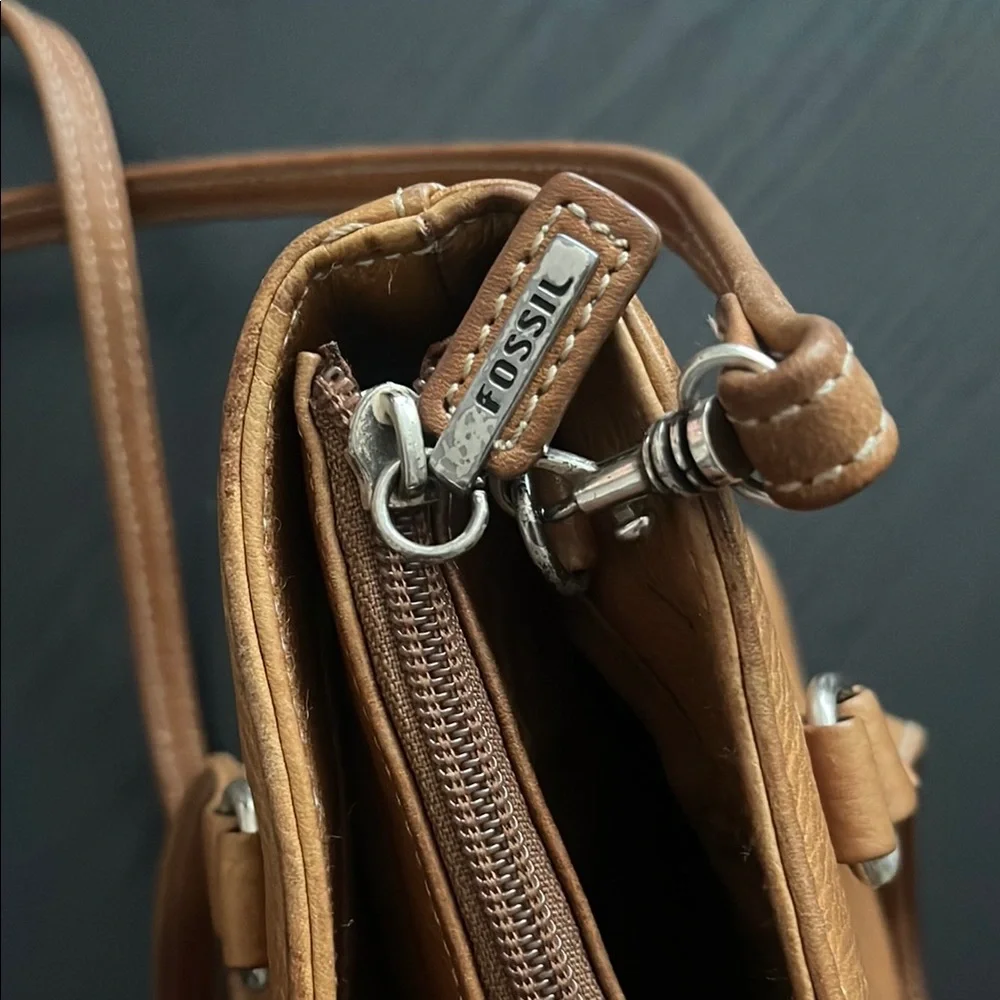 Vintage Fossil Tan Leather Tote bag - Picture 7 of 10
